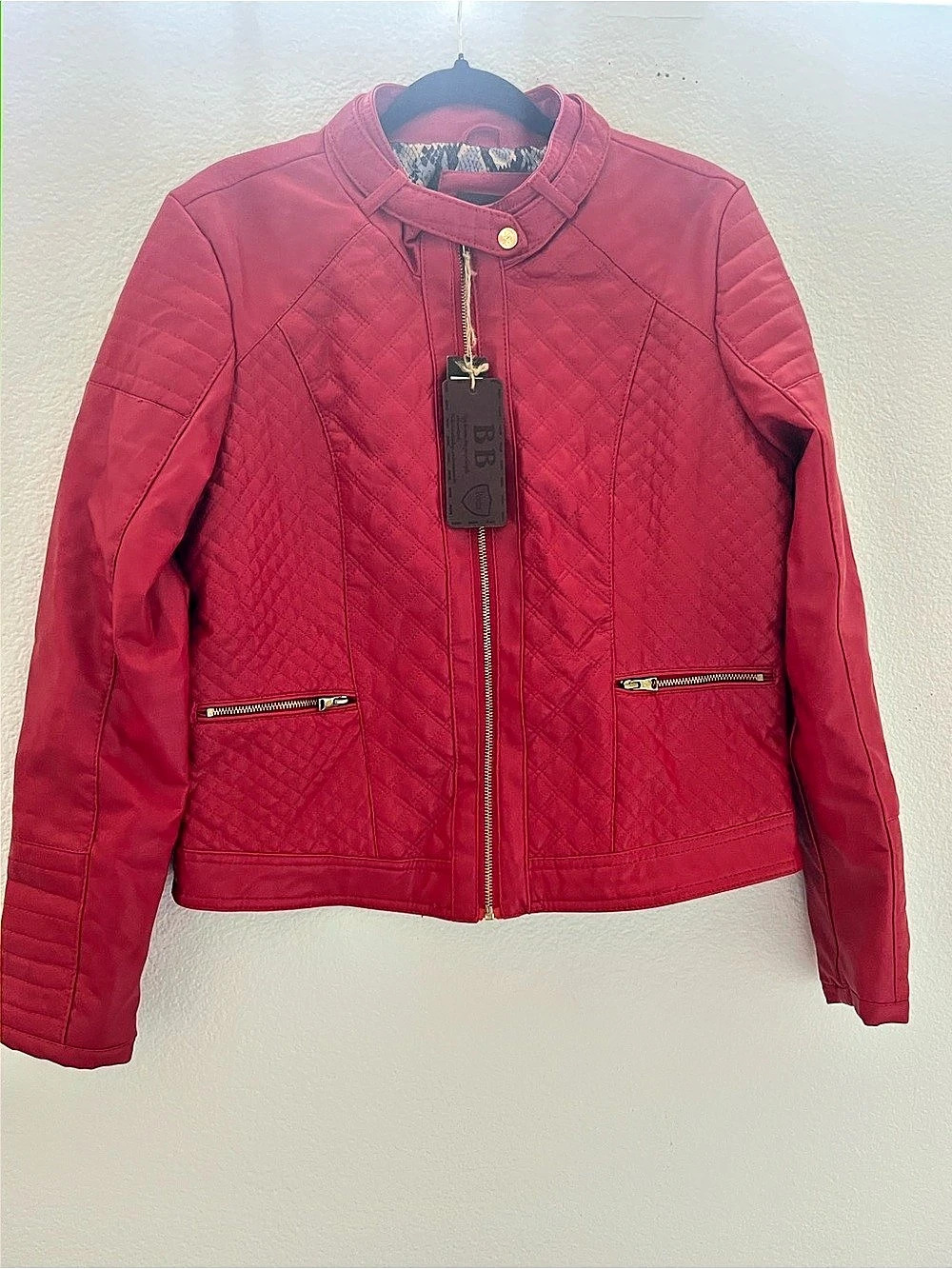 BB Dakota Winter Quilted Jacket in Red XL NWT